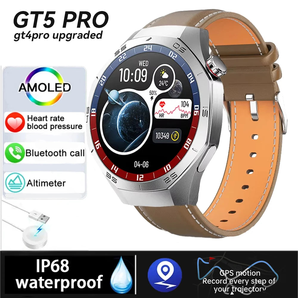 2025 New Smart Watch S5 Men's Outdoor Sports 100+Sport Modes IP68 Waterproof Watches AMOELD HD Screen Smartwatch Android IOS