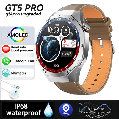 2025 New Smart Watch S5 Men's Outdoor Sports 100+Sport Modes IP68 Waterproof Watches AMOELD HD Screen Smartwatch Android IOS
