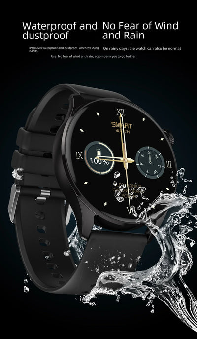2025 new smartwatch with heart rate monitor, stress monitor, blood oxygen monitor, NFC, waterproof sports brace