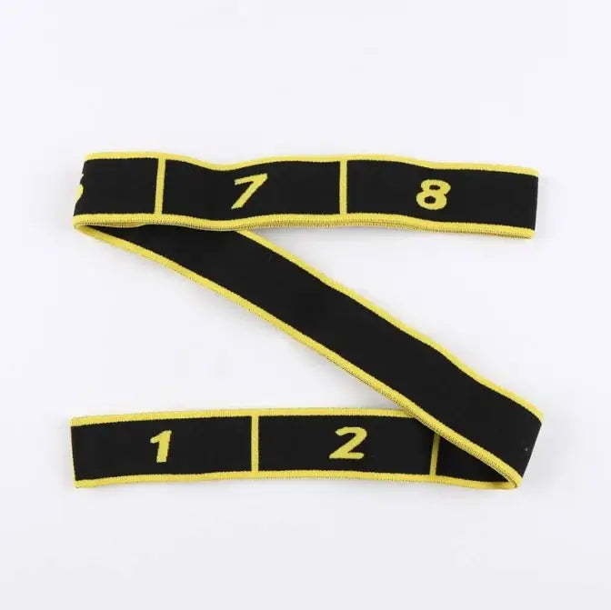 GearKulture Pull Strap Belt made of polyester elastic, featuring numbered sections for stretching exercises.