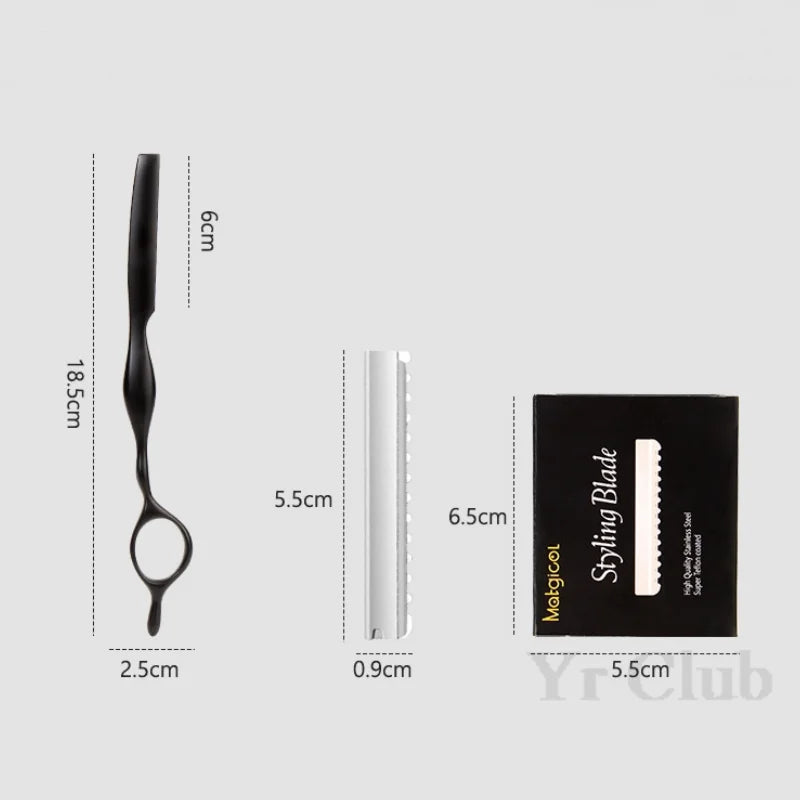 Silver Haircut Razor Hair Salon Hairdresser Hair Cutting Safety Blades Zinc Alloy Hair Trimmer Barber Shop Hairdressing Tools