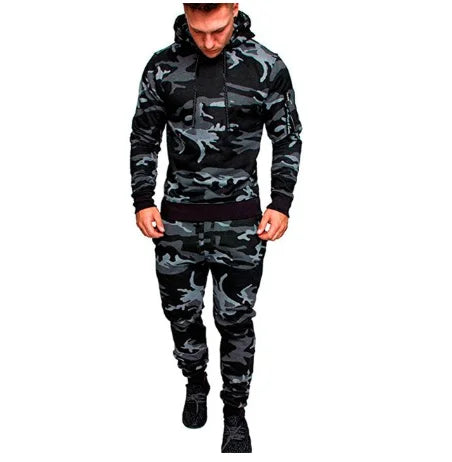 Men's Sportswear Set Two-piece Casual Jogging Warm Breathable Fitness Sportswear Set Hoodie + Trousers