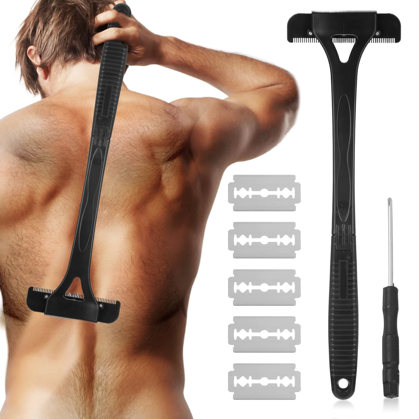 Razor Men Back Shaver  Foldable Trimmer Body Leg Handle Removal Shaving Razor Tool Hair Removal Trimmer