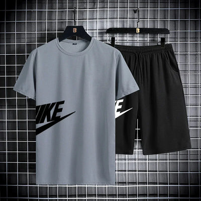 2025 New Fashion Casual Trend Men's Sportswear Set - short-sleeved T-shirt and summer outdoor sports shorts set, running set, tw