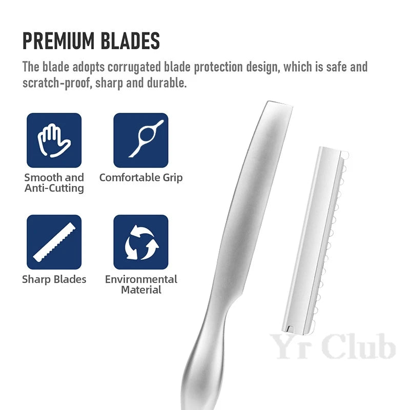 Silver Haircut Razor Hair Salon Hairdresser Hair Cutting Safety Blades Zinc Alloy Hair Trimmer Barber Shop Hairdressing Tools