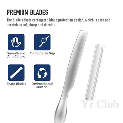 Silver Haircut Razor Hair Salon Hairdresser Hair Cutting Safety Blades Zinc Alloy Hair Trimmer Barber Shop Hairdressing Tools