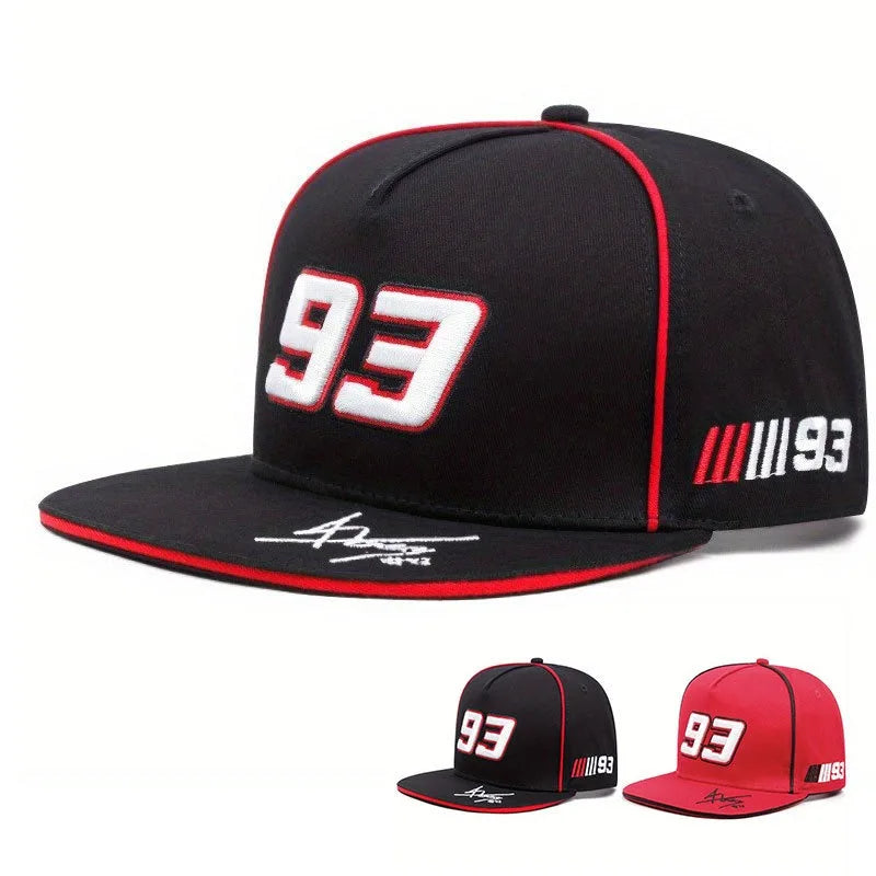 Fashionable men's and women's flat brimmed hats, casual, street style, 93 embroidered hip-hop hats, baseball caps