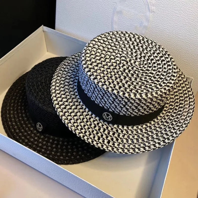 Women's Spring and Summer Top Hats Seaside Sunscreens Beach Sunhats Korean Vacation Casual Flat Hats