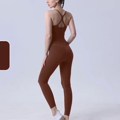2 Piece Yoga Clothes Women's Tracksuit Athletic Wear Pilates Fitness Suit Gym Workout Push Up Clothes Sports Bra Leggings Suit👚