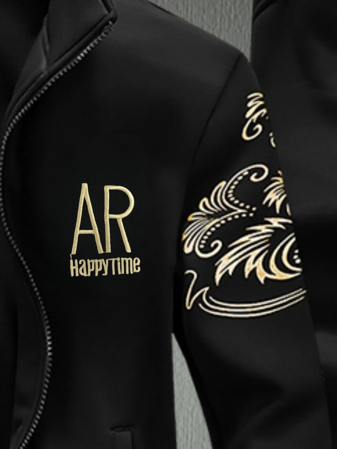 Men's Casual Sportswear Sets Spring Autumn Stand Collar Embroidery Jacket + Elastic Waist Pants Set Men Two-piece Tracksuit Sets