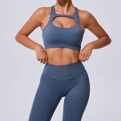 New Yoga Set Women Tracksuit Workout Pocket Legging Athletic Suit Gym Push Up Legging Fitness Bra Sports Wear Active Wear