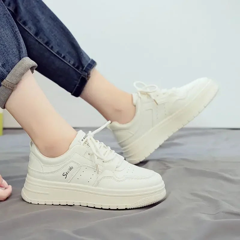 Sneakers Sports Shoes for Women Athletic Lace Up High on Platform Vulcanized Shoe Original Quality Fashion 2024 A Woman Footwear