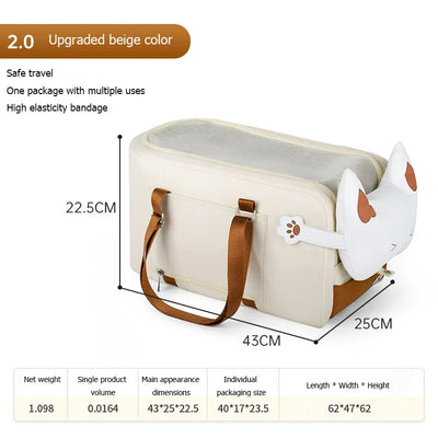 Pet car bed portable central control pet bed portable one shoulder outdoor pet bed