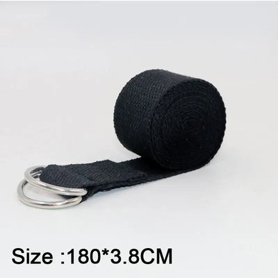 GearKulture mat strap elastic bands for yoga equipment, black color, size 180*3.8CM.