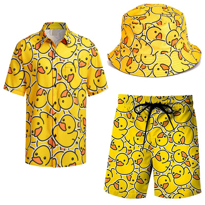 Men's 2 Pieces 80S 90S Outfit Retro 90S Shirts and Shorts Set Vintage Active Tracksuits Outfits with Hat Halloween Carnival Suit