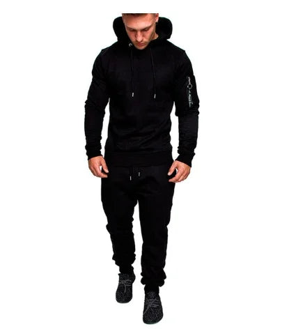 Men's Sportswear Set Two-piece Casual Jogging Warm Breathable Fitness Sportswear Set Hoodie + Trousers