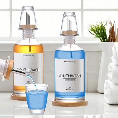 GearKulture Bathroom Mouthwash Dispenser & Cups
