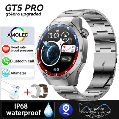 2025 New Smart Watch S5 Men's Outdoor Sports 100+Sport Modes IP68 Waterproof Watches AMOELD HD Screen Smartwatch Android IOS