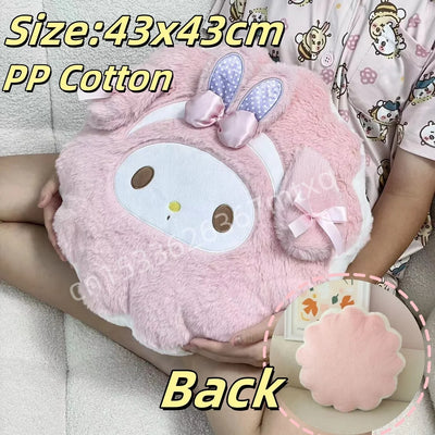 Sanrio Thickened My Melody Throw Pillow Stuffed My Sweet Piano Sofa Bed Back Cushion Seat Cushion Home Decor Cuddly Plushies