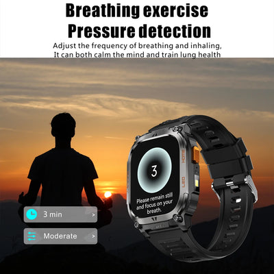 2025 Smart Watch for Men BT Call 2.01" Smartwatch Android iOS Fitness Tracker with Flashlight/Compass/Heart Rate/Sleep Monitor