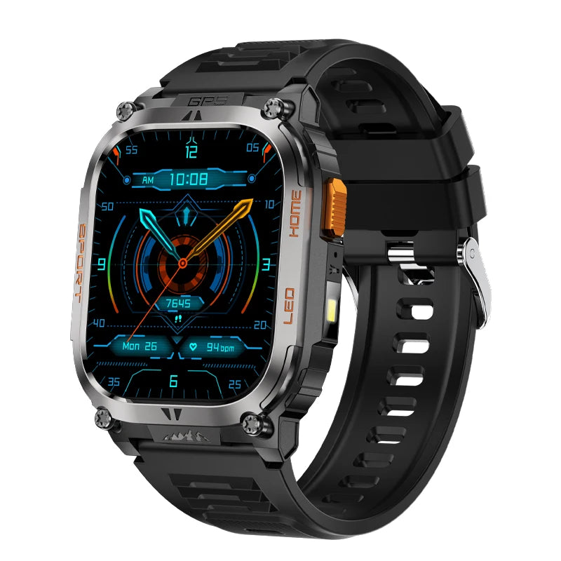 2025 Smart Watch for Men BT Call 2.01" Smartwatch Android iOS Fitness Tracker with Flashlight/Compass/Heart Rate/Sleep Monitor