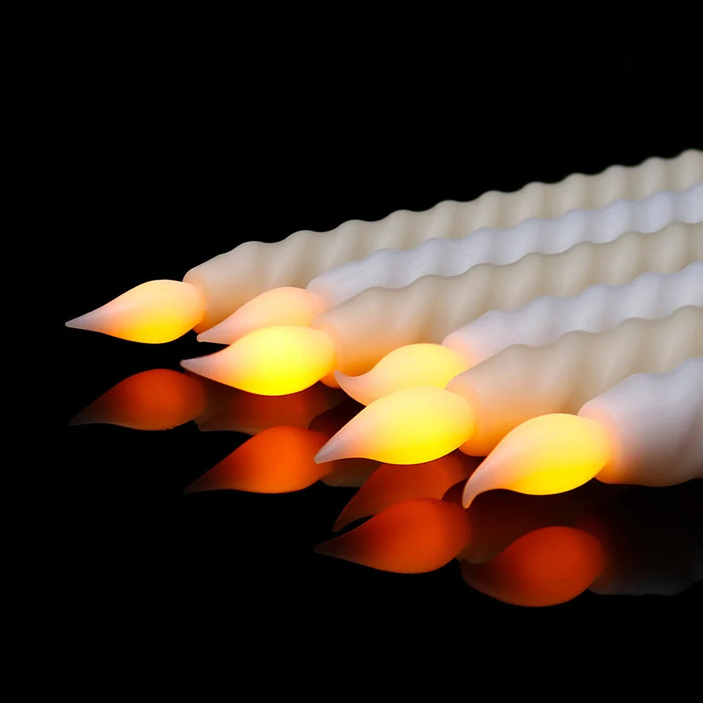 LED Flameless Taper Candles Lights Window Decorative Christmas Candles Lamp Electric Long Candles 3D-Wick Flameless Candlesticks