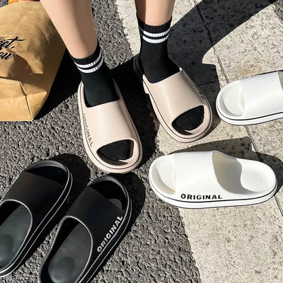 Slippers For Man Solid Feslishoet Women Letter Mens Thick Sole Indoor Bathroom Anti Slip Shoes Summer Slippers Indoor House