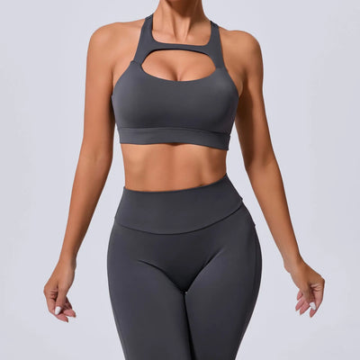 New Yoga Set Women Tracksuit Workout Pocket Legging Athletic Suit Gym Push Up Legging Fitness Bra Sports Wear Active Wear