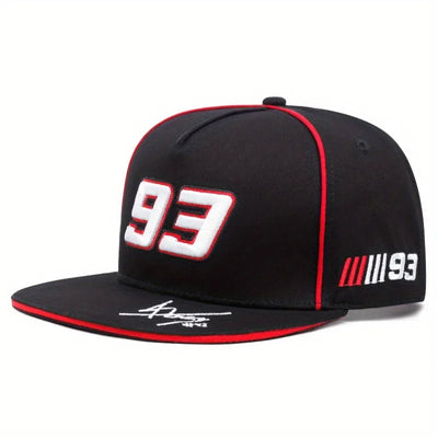 Fashionable men's and women's flat brimmed hats, casual, street style, 93 embroidered hip-hop hats, baseball caps
