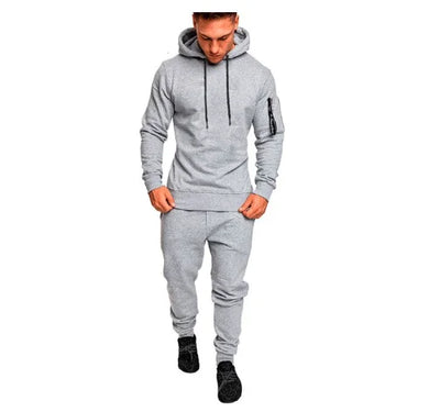 Men's Sportswear Set Two-piece Casual Jogging Warm Breathable Fitness Sportswear Set Hoodie + Trousers