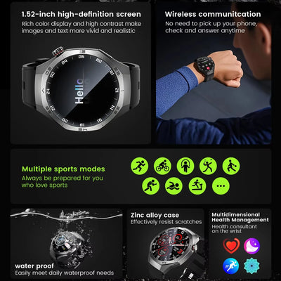 2025 New Smart Watch S5 Men's Outdoor Sports 100+Sport Modes IP68 Waterproof Watches AMOELD HD Screen Smartwatch Android IOS