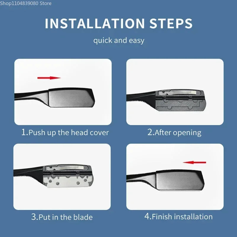 Professional Barber Straight Edge Shaving Razors Manual Zinc Alloy Salon Haircut Removal Tools Men Beard Shaving Knife Holder