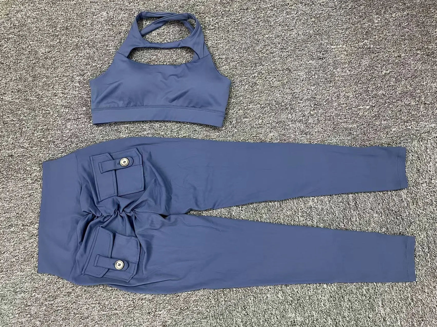 New Yoga Set Women Tracksuit Workout Pocket Legging Athletic Suit Gym Push Up Legging Fitness Bra Sports Wear Active Wear