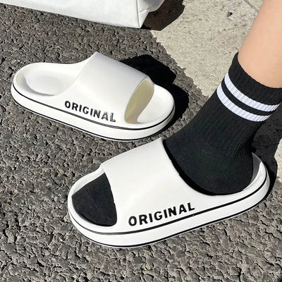 Slippers For Man Solid Feslishoet Women Letter Mens Thick Sole Indoor Bathroom Anti Slip Shoes Summer Slippers Indoor House