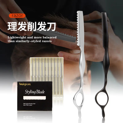 GearKulture Stainless Steel Straight Shaving Razor