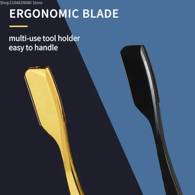 Professional Barber Straight Edge Shaving Razors Manual Zinc Alloy Salon Haircut Removal Tools Men Beard Shaving Knife Holder