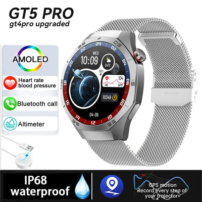 2025 New Smart Watch S5 Men's Outdoor Sports 100+Sport Modes IP68 Waterproof Watches AMOELD HD Screen Smartwatch Android IOS