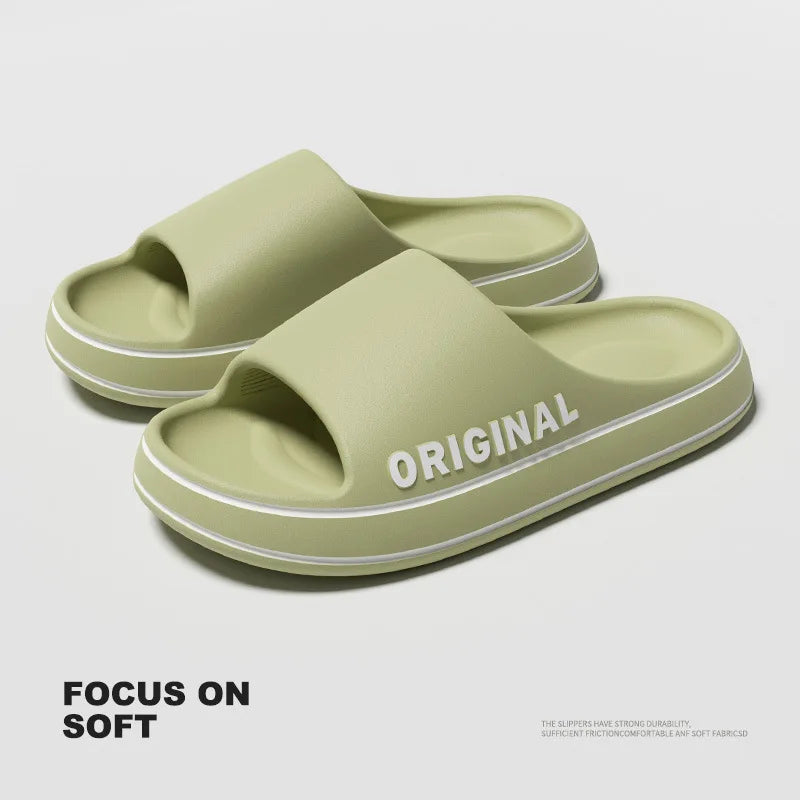 Slippers For Man Solid Feslishoet Women Letter Mens Thick Sole Indoor Bathroom Anti Slip Shoes Summer Slippers Indoor House