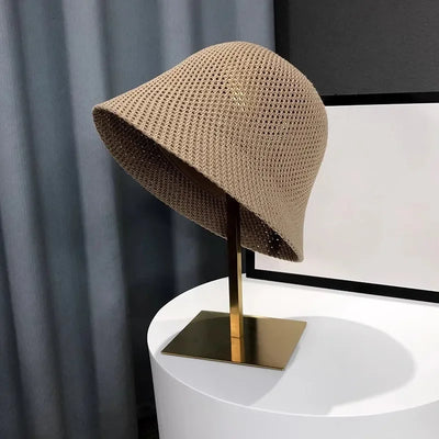 Hat, female fisherman hat, spring and summer hollow thin sun hat, sunshade and face enhancing small basin hat
