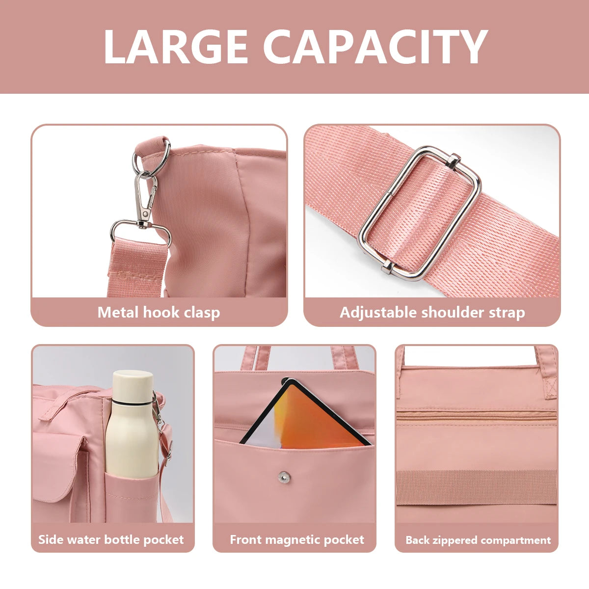 Tote Bag 2025 New Large-Capacity Crossbody Bag Lightweight Cloth Bag Middle-Aged Mother Bag Multi-Layer Shoulder Bag Travel Backpack Women's Coin Purse