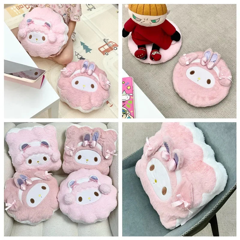 Sanrio Thickened My Melody Throw Pillow Stuffed My Sweet Piano Sofa Bed Back Cushion Seat Cushion Home Decor Cuddly Plushies