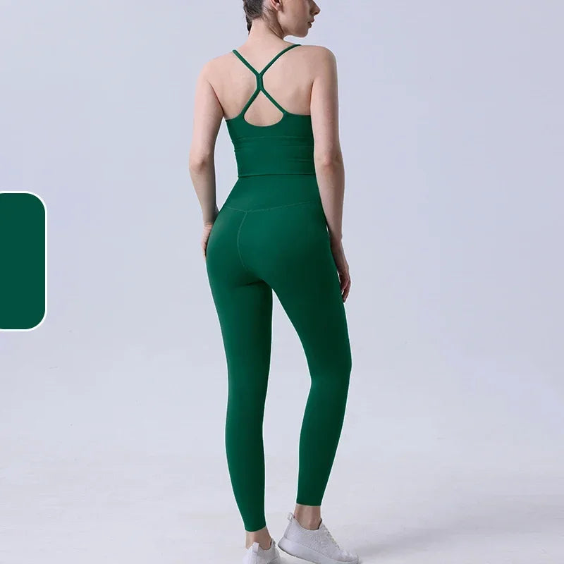 2 Piece Yoga Clothes Women's Tracksuit Athletic Wear Pilates Fitness Suit Gym Workout Push Up Clothes Sports Bra Leggings Suit👚