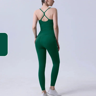 2 Piece Yoga Clothes Women's Tracksuit Athletic Wear Pilates Fitness Suit Gym Workout Push Up Clothes Sports Bra Leggings Suit👚