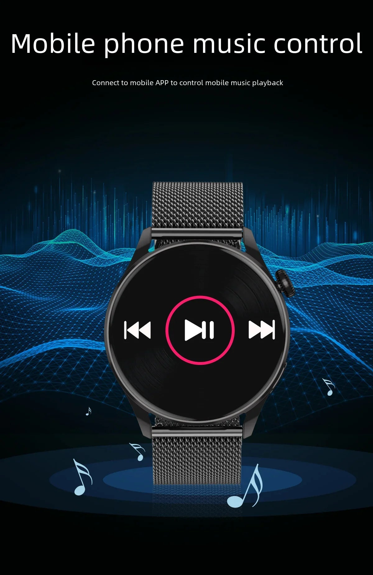 2025 new smartwatch with heart rate monitor, stress monitor, blood oxygen monitor, NFC, waterproof sports brace