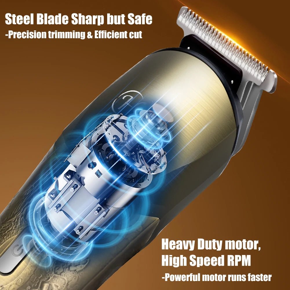 Hatteker 6-in-1 Professional Hair Clippers Hair Cut Machine for Men Electric Shaver Beard Trimmers Machine Cordless IPX7 Washing
