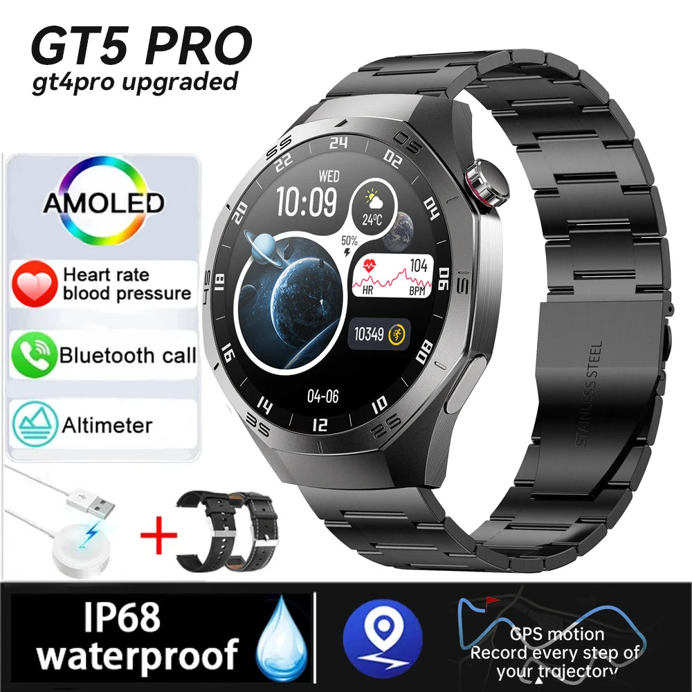 2025 New Smart Watch S5 Men's Outdoor Sports 100+Sport Modes IP68 Waterproof Watches AMOELD HD Screen Smartwatch Android IOS