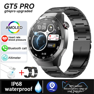 2025 New Smart Watch S5 Men's Outdoor Sports 100+Sport Modes IP68 Waterproof Watches AMOELD HD Screen Smartwatch Android IOS