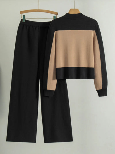 Casual Knitted Sportswear Set for Women Faionable Small Size Two-Piece Spring Autumn 2025 Trendy Ensemble