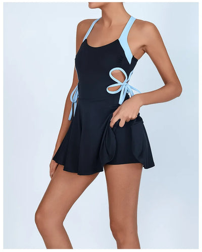 Women Tennis Yoga Set One-Pieces Dress Sports Golf Badminton Skorts Anti Shorts Tracksuits Active Wear
