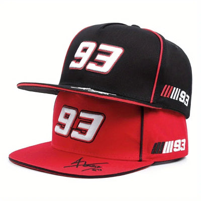 Fashionable men's and women's flat brimmed hats, casual, street style, 93 embroidered hip-hop hats, baseball caps